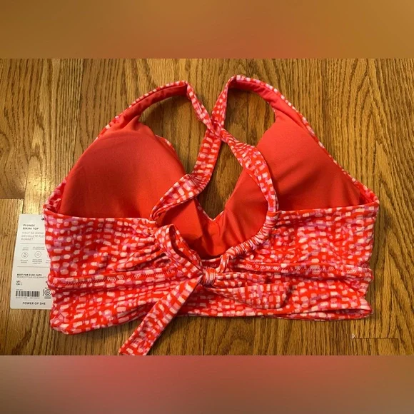 Athleta Pink and Orange Bikini Top with Criss-Cross Straps - Picture 3 of 3